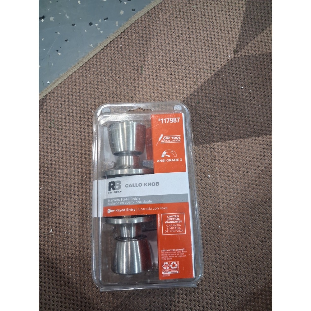 Reliabilt Gallo Knob Door Knob Stainless Steel Keyed Entry 0117987